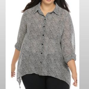 HP🔥Michael KorsPlus tiny-cheetah-ish print top